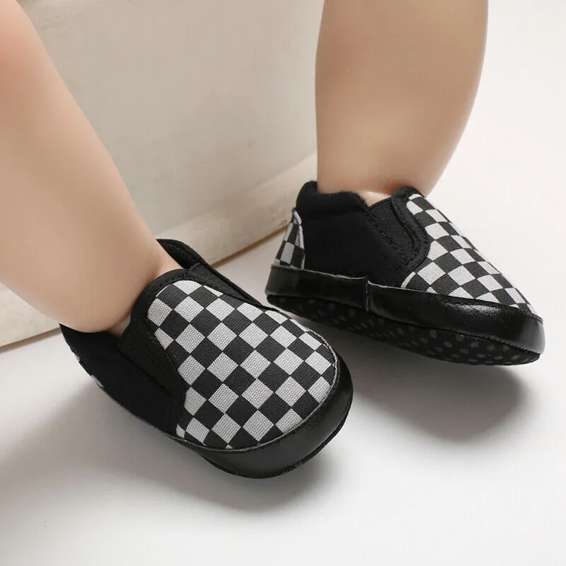 0-18Months 2019 Newborn Baby Boy Girl Casual Shoes Fashion Soft Sole Canvas Trainers Unisex Flat Plaid | Мать и ребенок