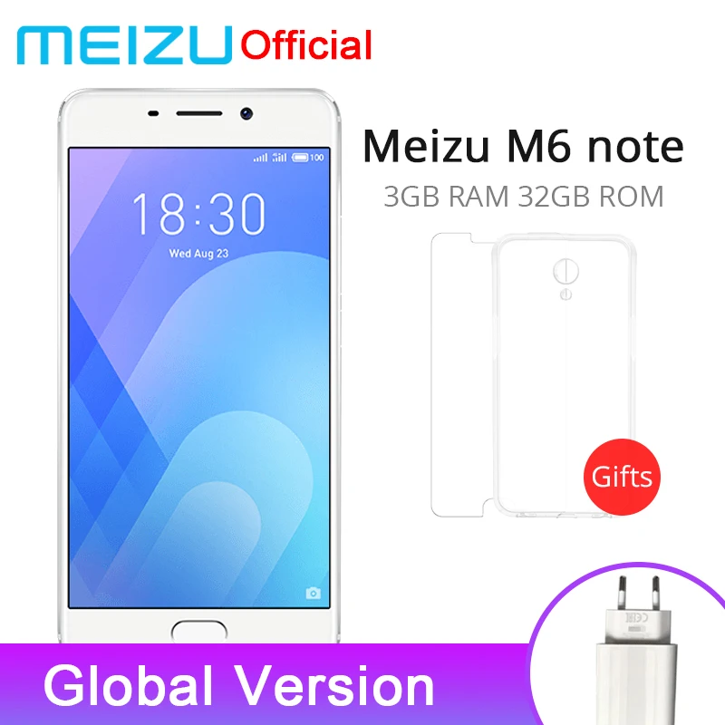 Официальный Meizu M6 Примечание 3 ГБ 32 Глобальный Версия мобильного телефона 4G LTE