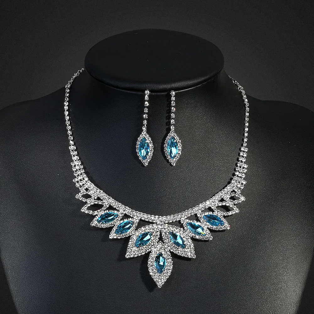 бижутерия комплекты ювелирные наборы Новый 2018 Кристалл 6 цветов Наборы свадебных