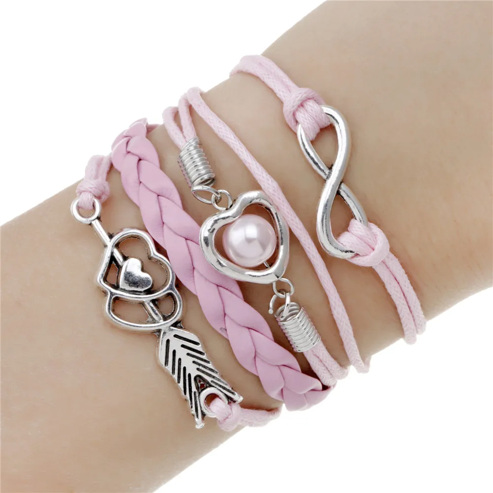 Горячая шарм винтаж руль якорь браслет cuir ancla pulsera многослойные плетеные кожаные