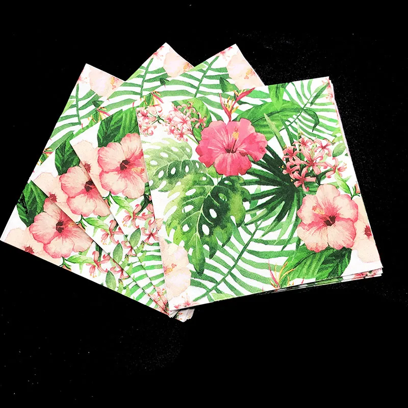 20pcs/pack Flower theme disposable napkins Flowers party decorations flower plant tableware paper | Дом и сад
