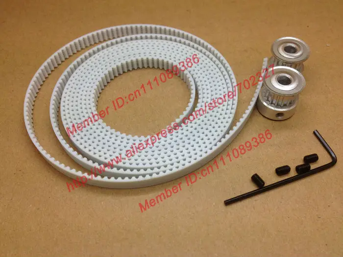 

Free Shipping 2pcs 16Teeth T2.5 Timing pulley bore 5mm + 2Meters T2.5 timing belt width 6mm With steel core for 3D printers