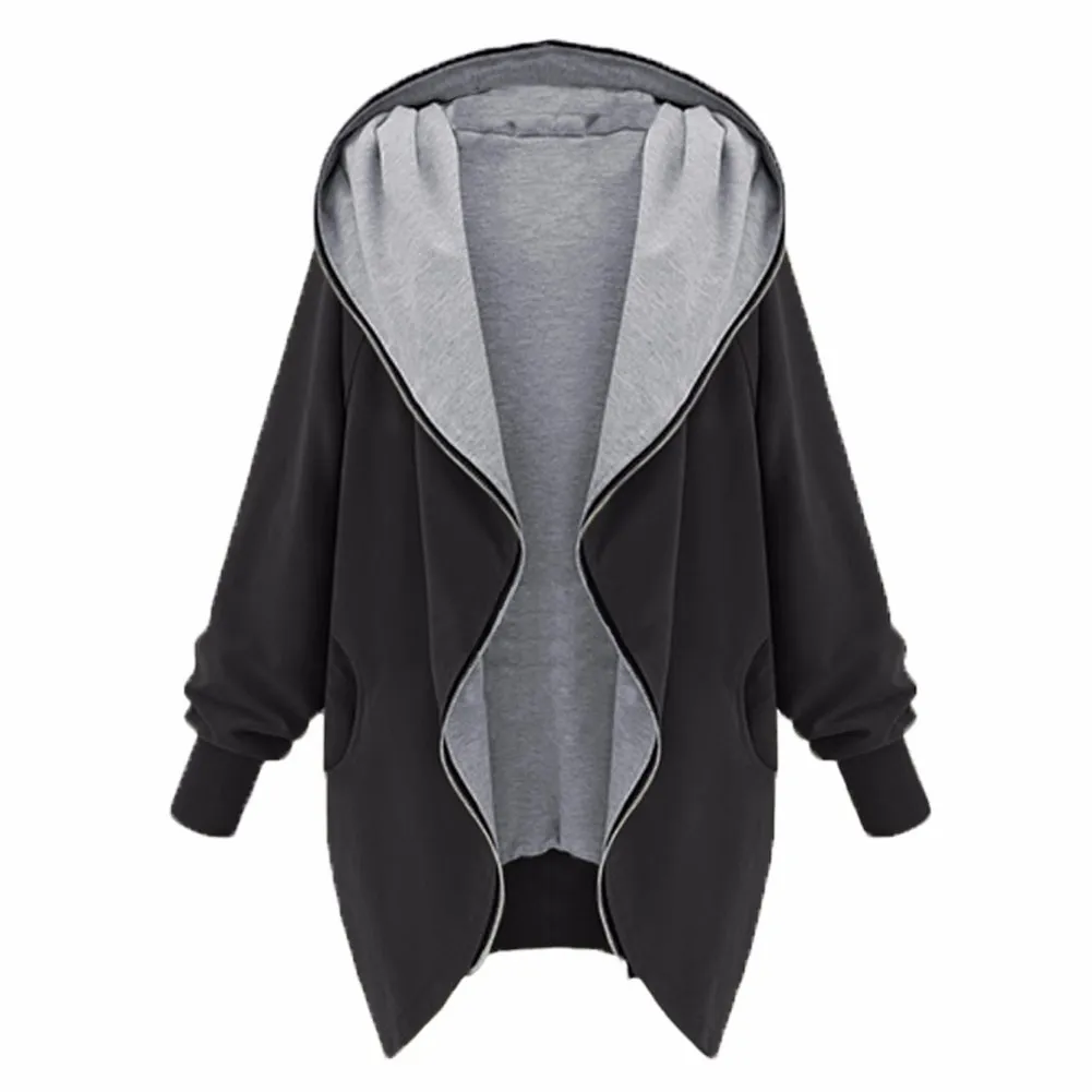 5XL зимние пальто Мода 2017 г. осень Для женщин длинные толстовки Повседневное