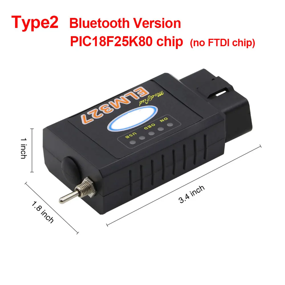 Bluetooth Version ELM327 Bluetooth V1.5 Wifi USB FTDI чип с переключателем кодов ELM 327 для ford HS CAN и MS CAN OBD2 диагностический инструмент - Цвет: Bluetooth Version