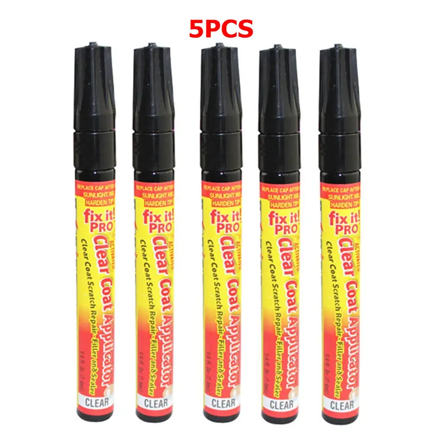 5pcs Новое поступление, ручка для покраски автомобиля Fix It PRO, прозрачное покрытие, приложение для удаления царапин на автомобиле, наполнитель, уплотнитель, активированный прозрачный - Цвет: 5pcs