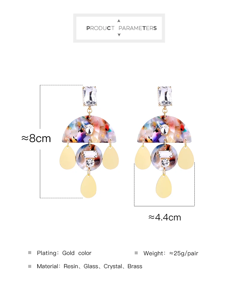 

Fashion Classicla Long Korean Resin Glass Crystal Earring For Women Handmade Appointment Date Gift Earring Jewelry Accessory