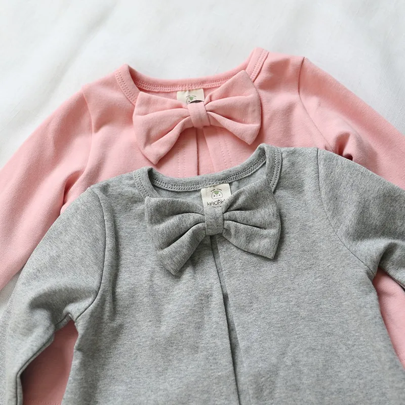 Spring Autumn Children's Clothing Girls In The Shuttle Pattern Knitted Leisure Bow Cardigan Baby Casual Round Neck | Детская одежда