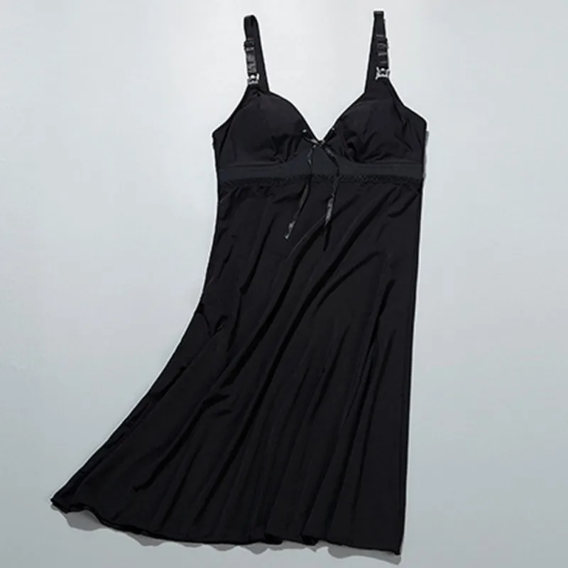 Летняя ночная рубашка для беременных без рукавов с V-образным вырезом и бантом |