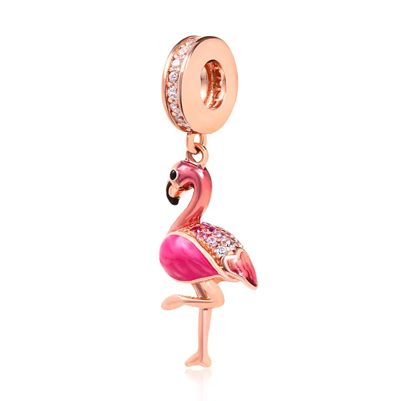 Soulbead для Pandora, подвески, серебро, 925,, пара, птицы, любовь, бусины, фламинго, Тропический попугай, подвеска, Шарм