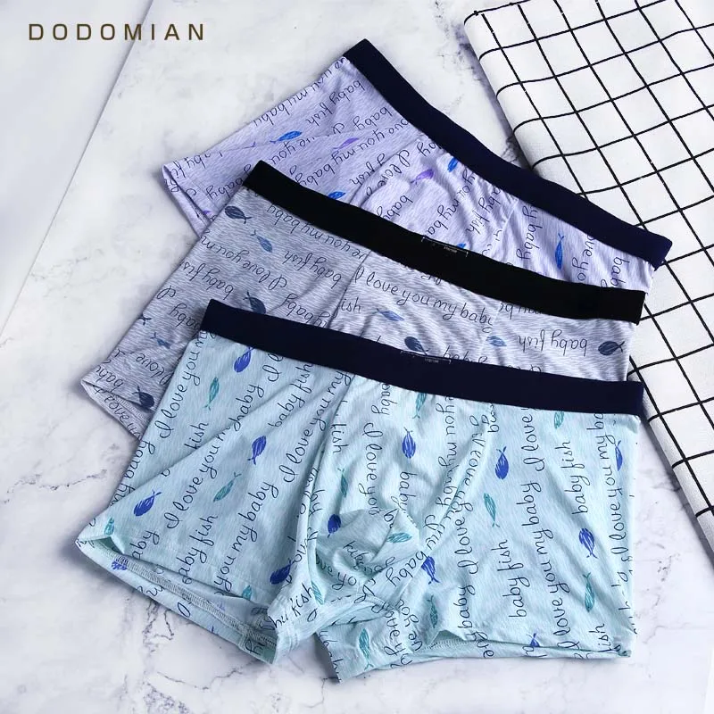 Нижнее белье для мужчин мягкие дышащие боксеры с буквенным принтом 3