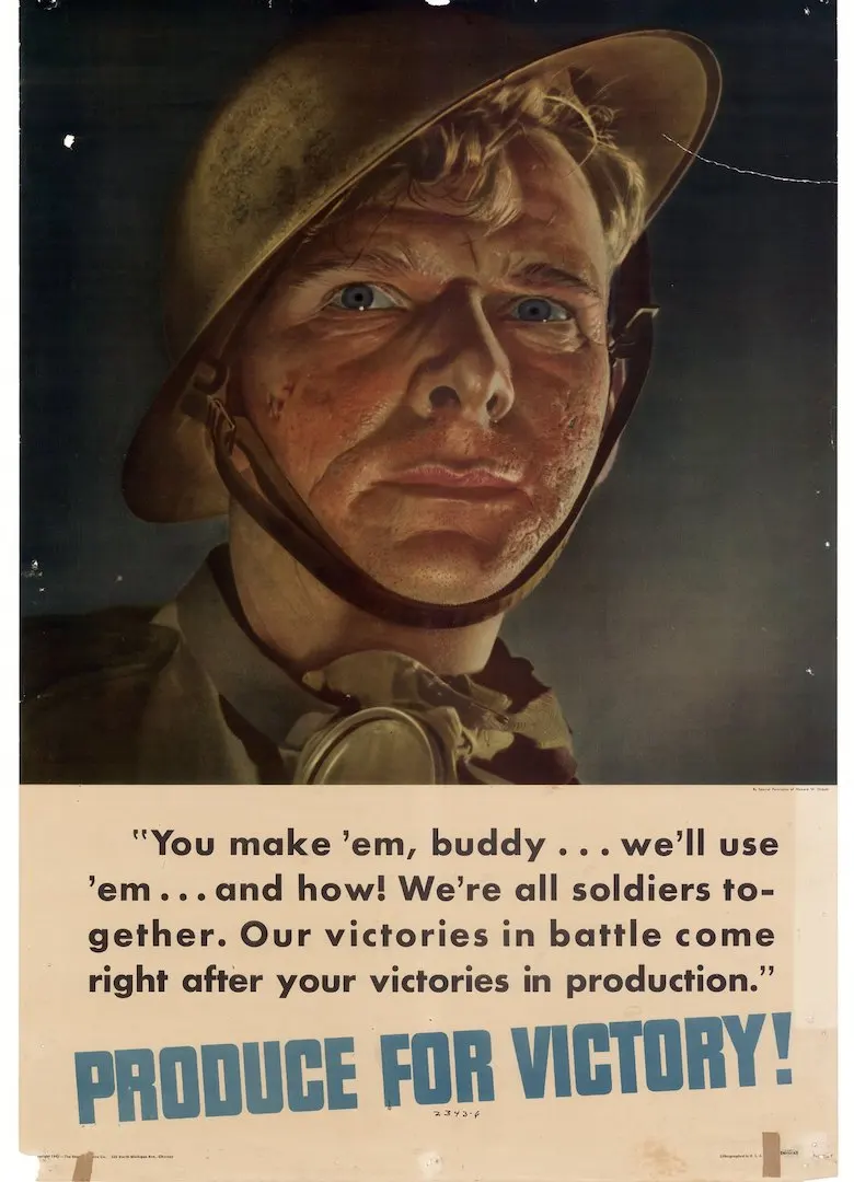 Винтажный пропагандистский постер США WW2 мы не можем победить без женщин