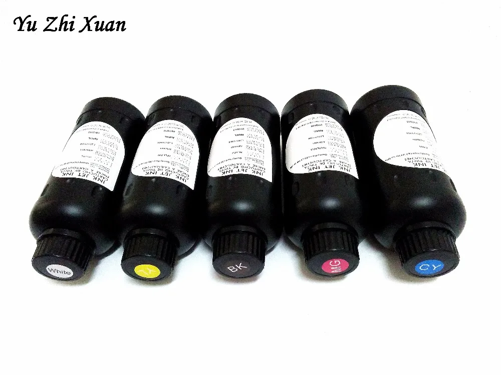 Yu Zhi Xuan! 500 мл 5 шт. Светодиодный УФ принтер чернила жесткие для Epson R280 L1800 DX5 DX7 оптом