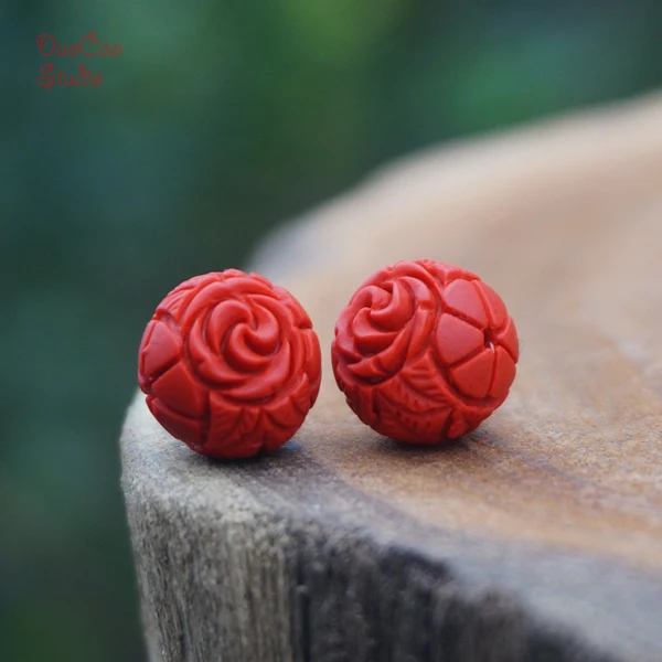 Бусины Из киновари шарик мала бусины 8/10/12 мм 50 шт.