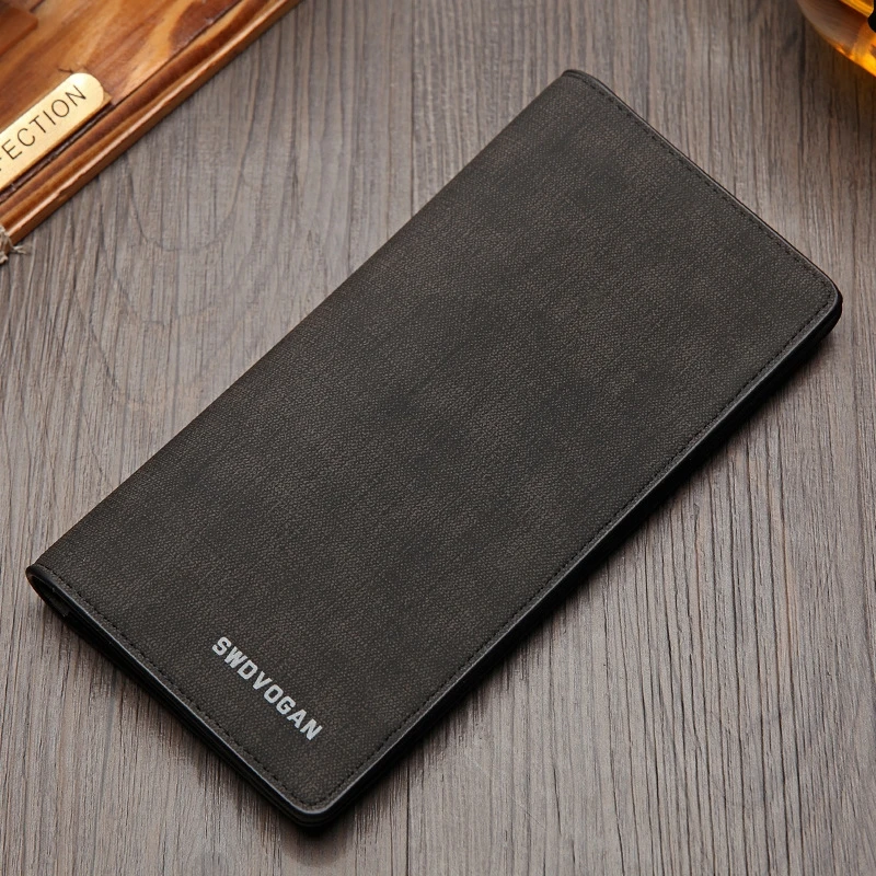 Мужской длинный бумажник в стиле ретро с отделением для карт ультратонкая мягкая
