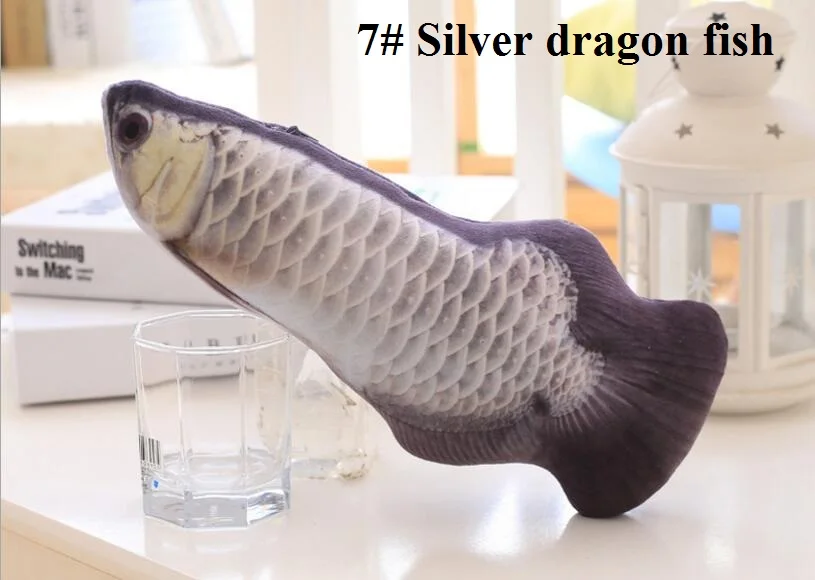 7 Silver dragon fish Новая мята забавная игрушка для кошек имитация рыбы игрушка мягкая рыба милые мягкие длинные игрушки для собак 8 стилей - Цвет: 7 Silver dragon fish