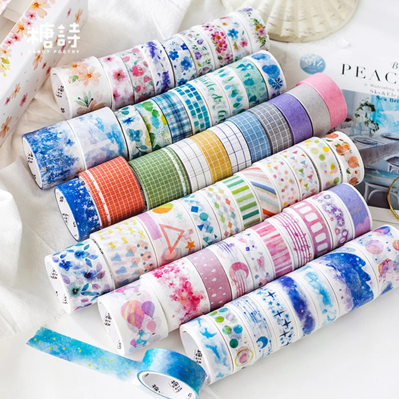 10 рулонов * 3 м набор Васи бумажная лента цветок Звезда Геометрическая комбинация