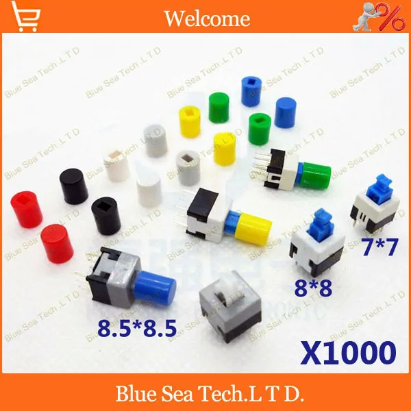 1000Pcs seven color Tactile Push Button Switch Cap tact micro switch button Parcel is not include the | Обустройство дома