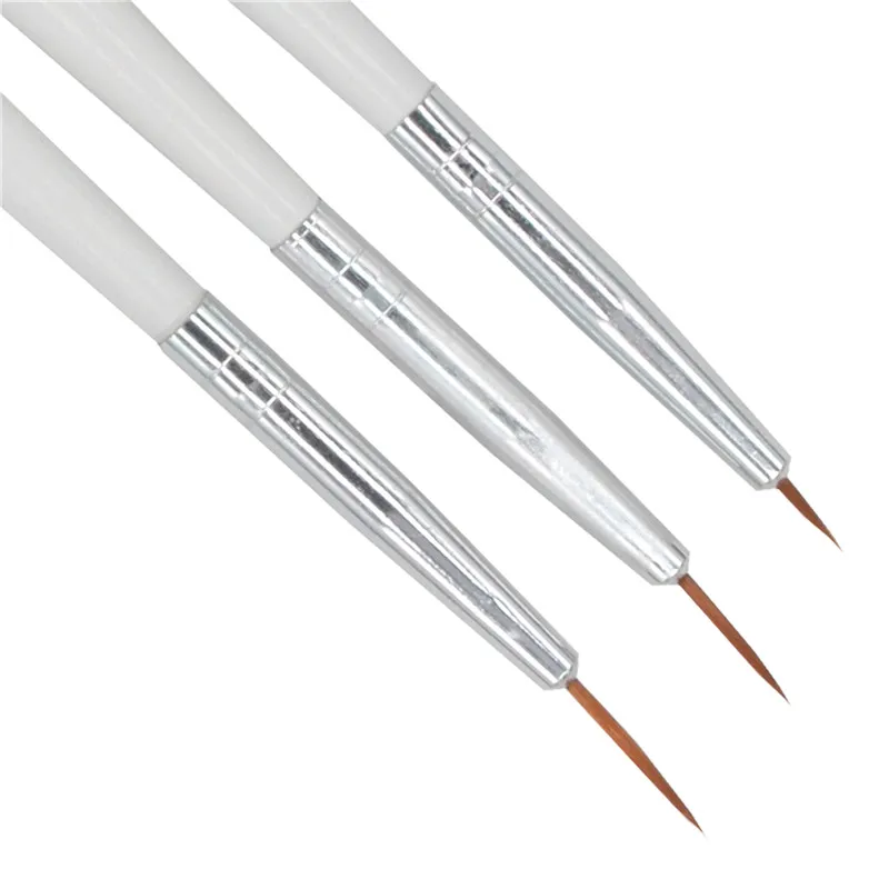 

3 PCS Acrylic French Nail Art Liner Brushes Drawing Dotting Nail Brush Portable Nail Brushes Styling Tools #25