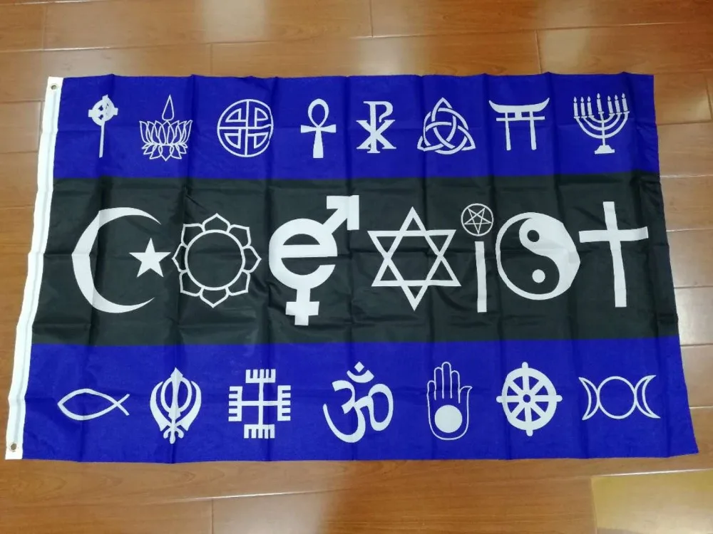 

90*150cm peace coexist flag