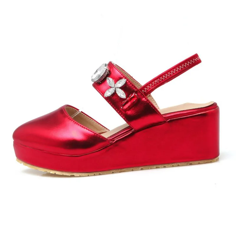 Кристалл Римские сандалии 2019 новые Криперс Платформа Летние босоножки на