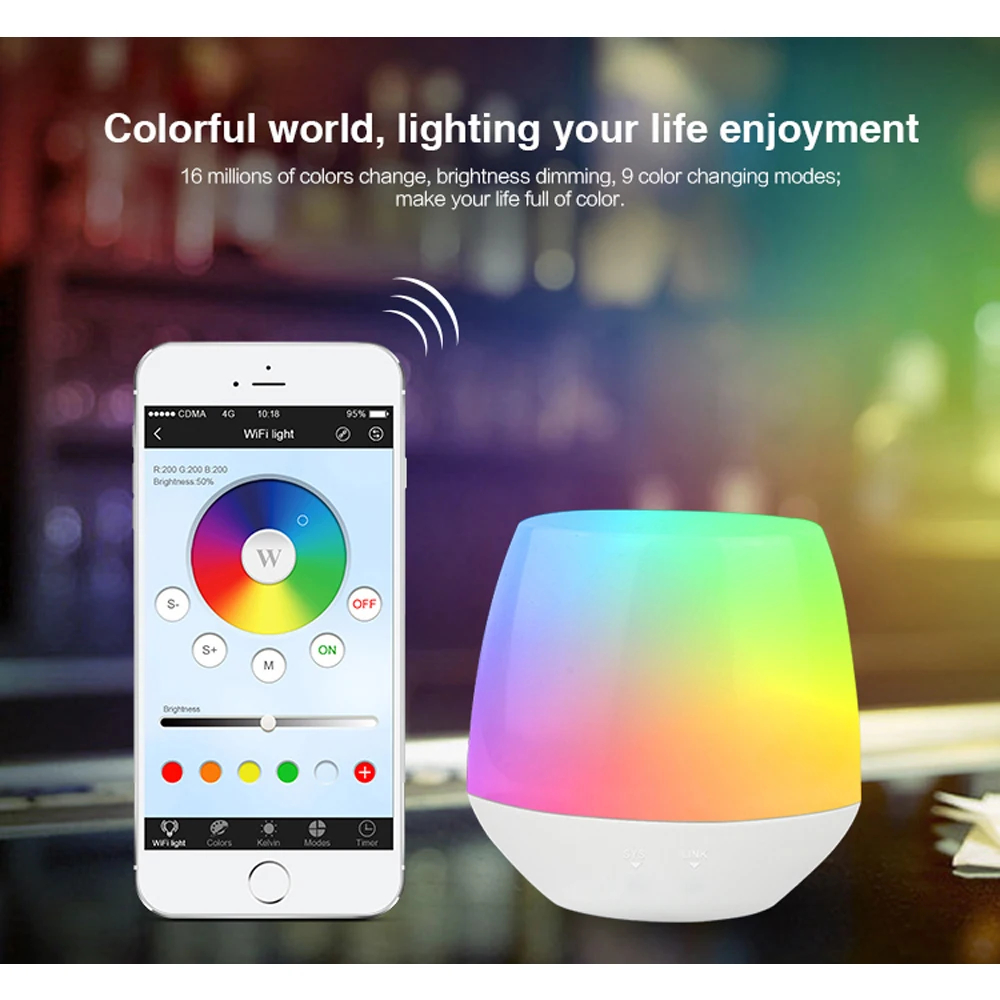 Mi светильник 2 4G с регулируемой яркостью Беспроводной Wi Fi коробка Приложение iOS