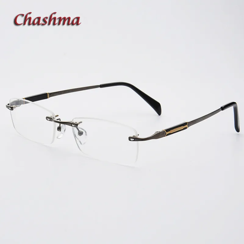 Очки Chashma мужские без оправы с широким лицом из чистого титана готовые очки по