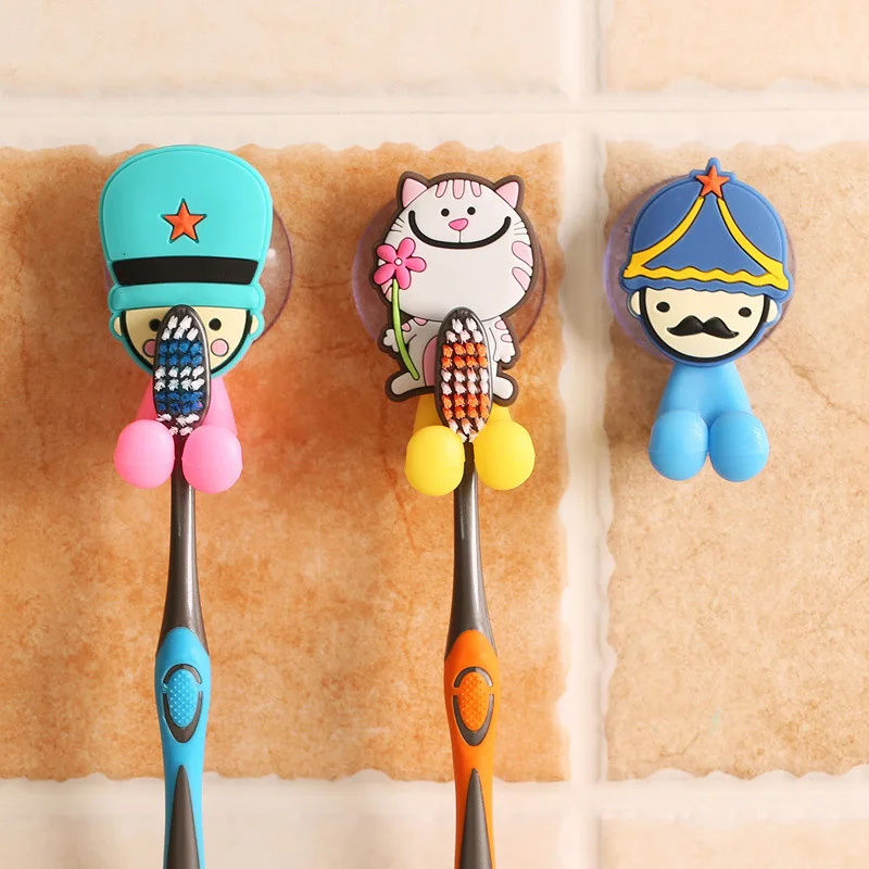 Милый мультфильм Мощное всасывание лоток Зубная щётка хранения стойку