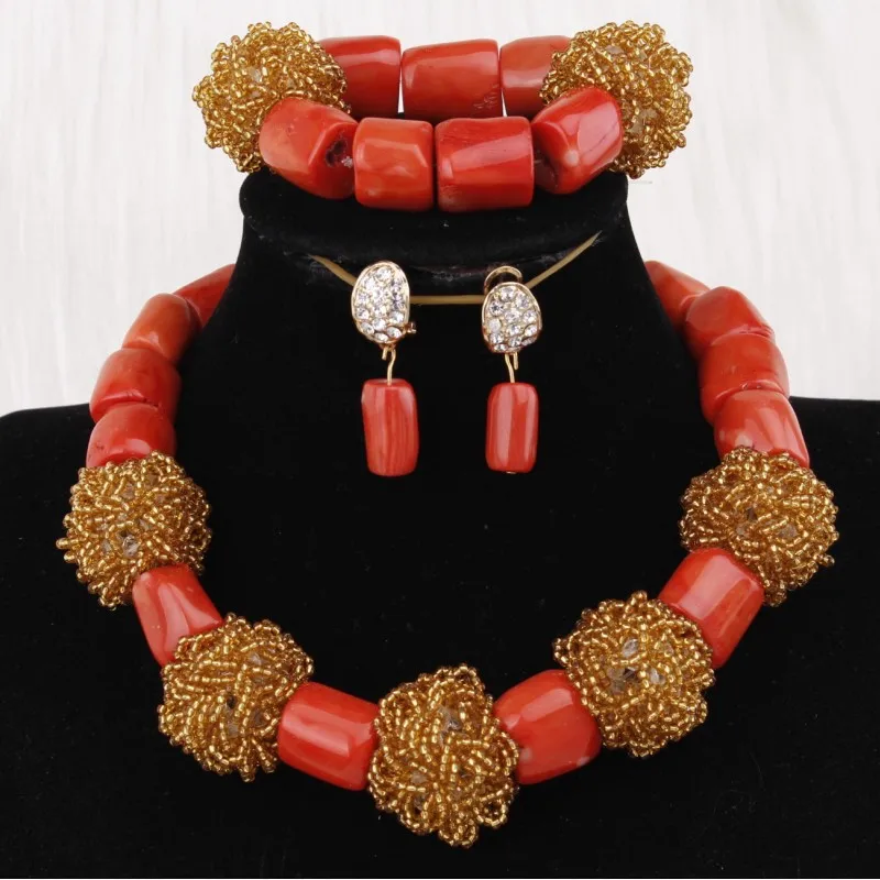 

Dudo Nature Coral or Crystal Jewellery Sets For Women Handmade Big Balls African Beads Jewelry Set Nigerian Weddings Set 2019