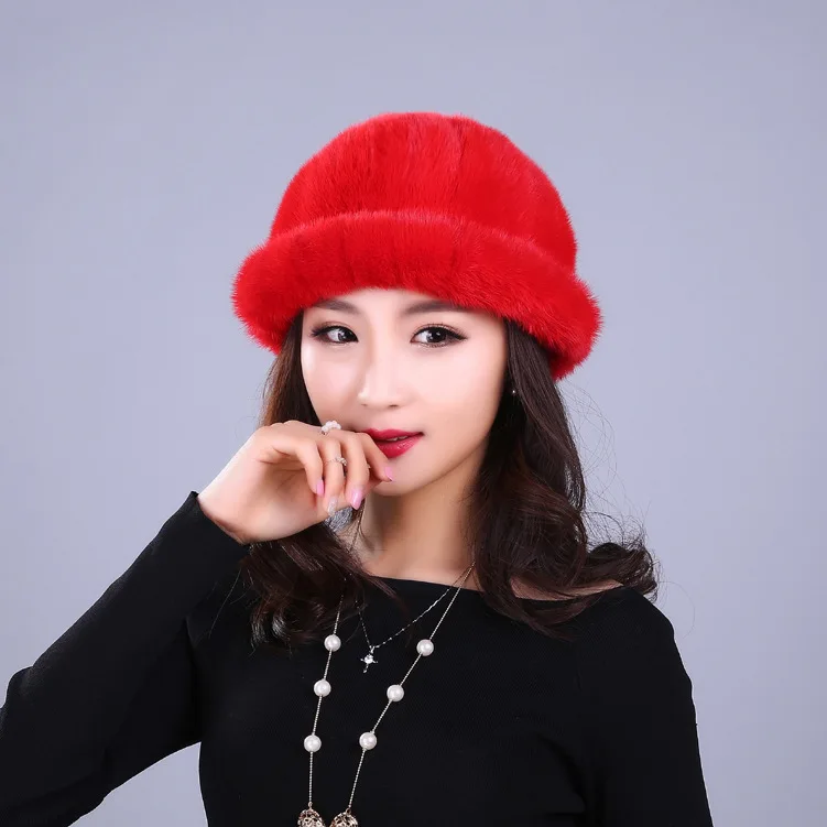 Mink Hat Ladies' autumn and winter mink hat warm dome MZ31 | Аксессуары для одежды