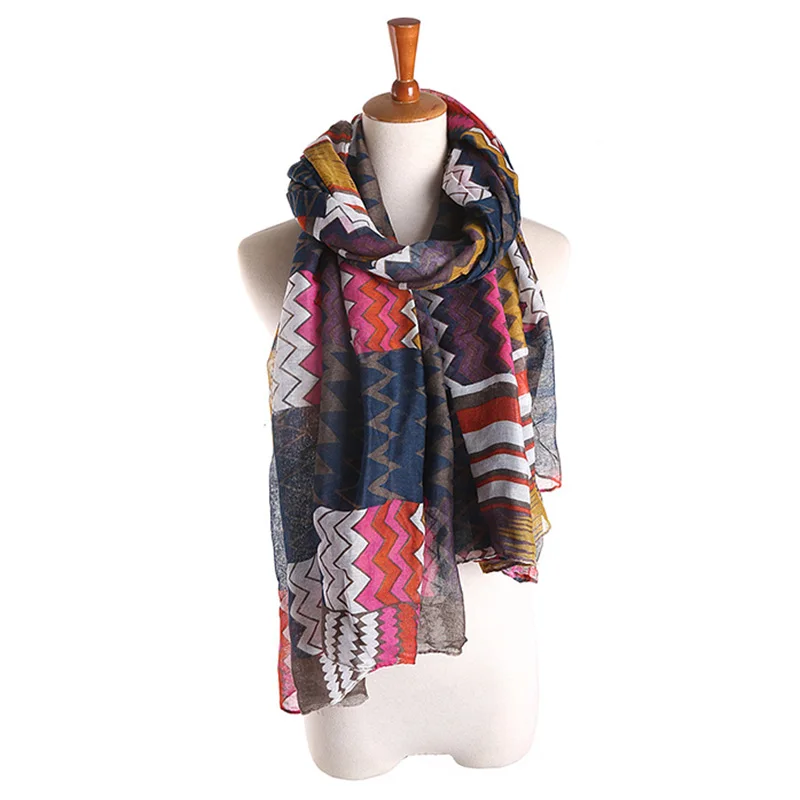 Повязка на голову с принтом волны в богемном стиле шарф шали лето солнцезащитный