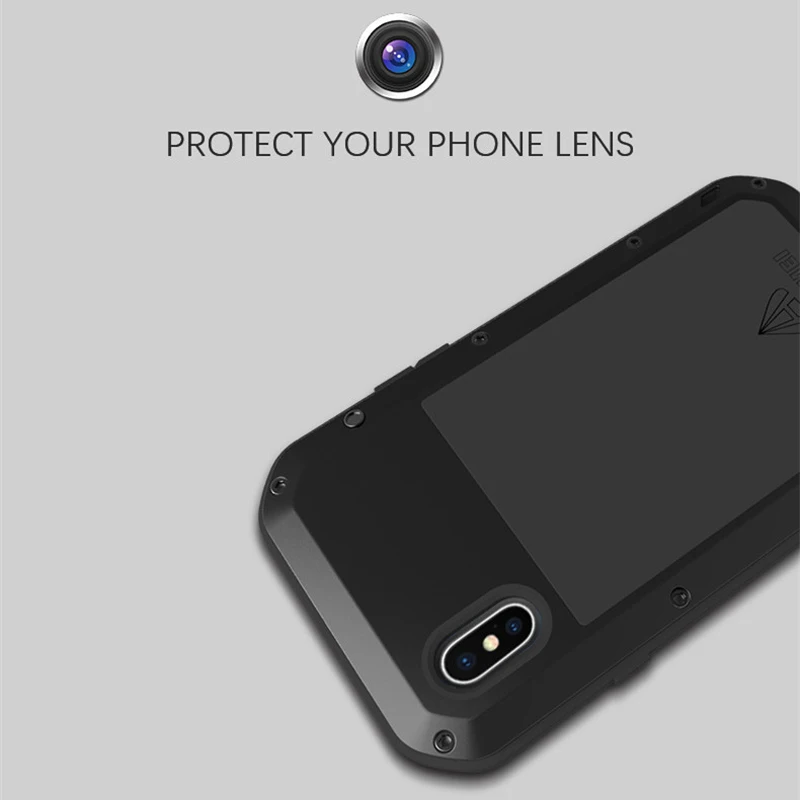LOVEMEI мощный металлический водонепроницаемый чехол для iPhone X Алюминиевый