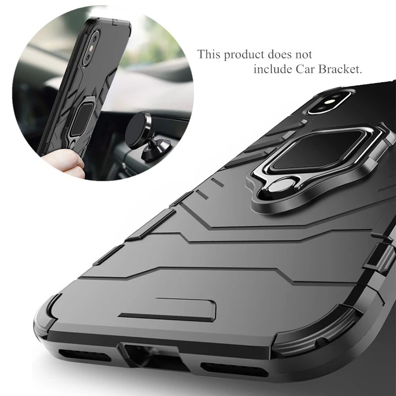 for oppo r15 case magnetic finger ring kickstand hard phone case for oppo r15 cover for oppo r15 fundas free global shipping