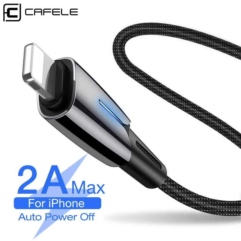 CAFELE умный USB кабель для iphone XS MAX XR X 8 7 6 Plus ipad Автоматическое отключение питания кабель синхронизации данных и зарядки для устройства Apple 2A Max