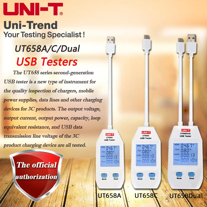 Двойной USB тестер UNI T UT658A/UT658C/UT658Dual Тестер качества зарядного