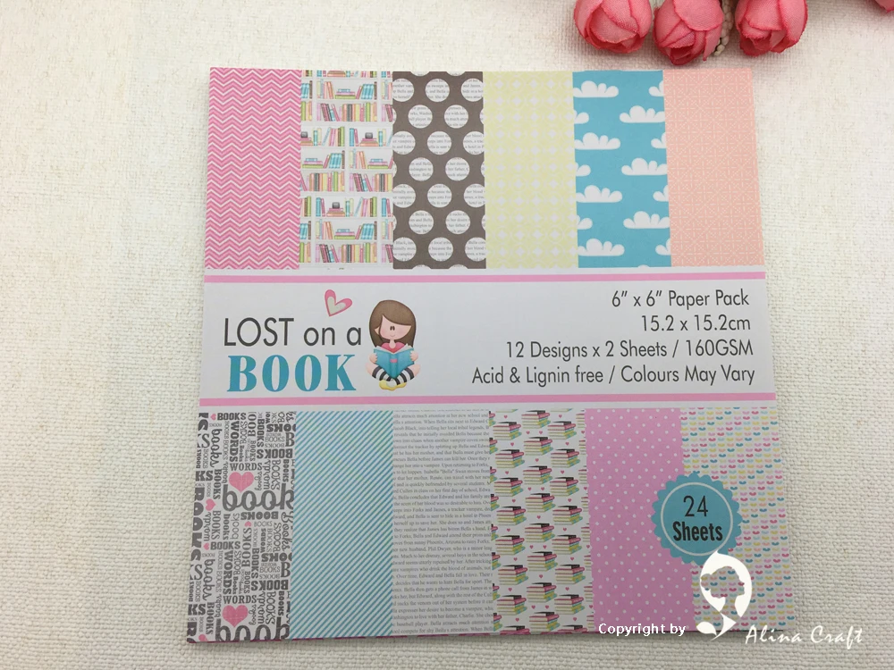 

Бумага для скрапбукинга, 24 листа, 6 дюймов, 6 дюймов, 6 дюймов