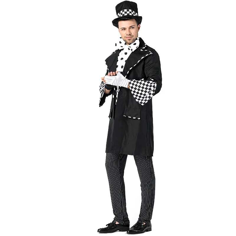 Men Magician Uniform Cosplays Halloween Circus Clown Costumes Purim Carnival parade Stage play Masquerade Nightclub Party dress |