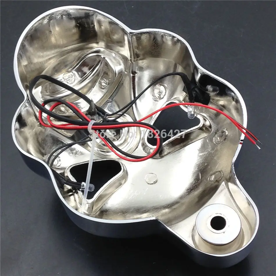 Хромированный Светодиодный звуковой сигнал в виде черепа для Harley Davidson Softail Dyna