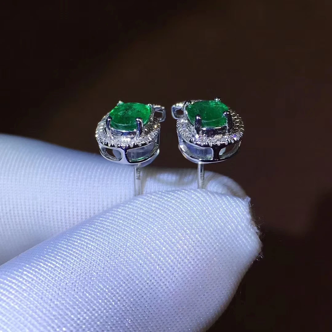 Женские серьги, очаровательные Стильные серьги с крыльями ангела, зеленый изумруд, Женские Ювелирные изделия, серьги-гвоздики с натуральным камнем, серебро 925 пробы, подарок