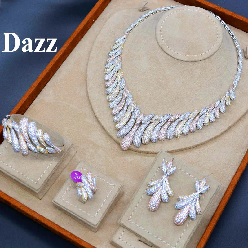 Dazz Роскошные капли воды кисточки блестящий циркон золото женский свадебный