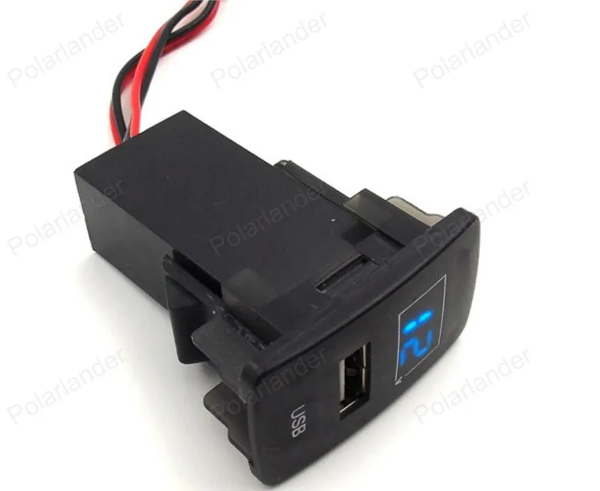 Автомобильный USB разъем с 5 в 2 1 А со светодиодным цифровым вольтметром зарядное