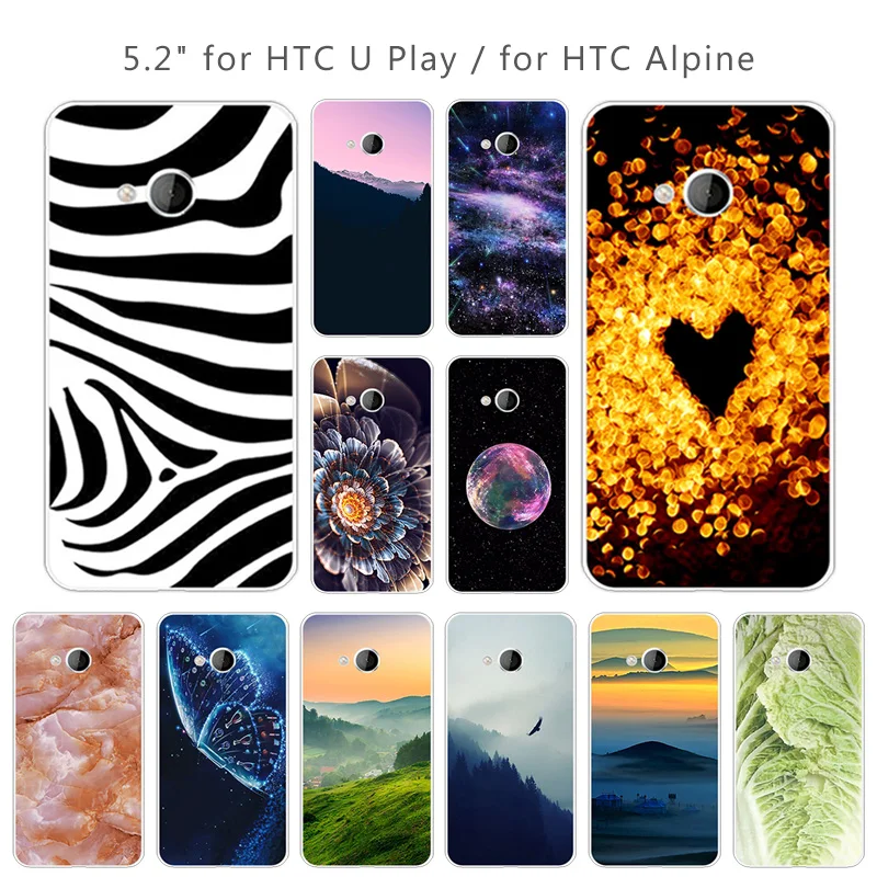 For HTC U Play Alpine Case Soft Silicon Transparent TPU Back Cover Ultra Thin Fundas Scenic Eagle Phone Cases |