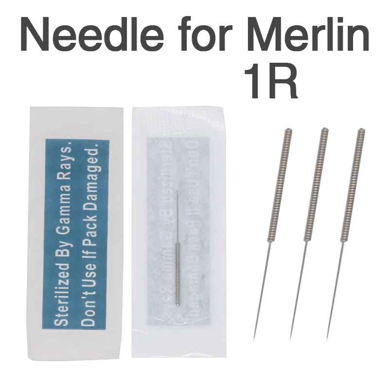 

100pcs 1R Biotouch Merlin Tattoo Needles 100 pcs needle tip For Permanent Makeup Eyebrow Lip Designs Deluxe Merlin Machine