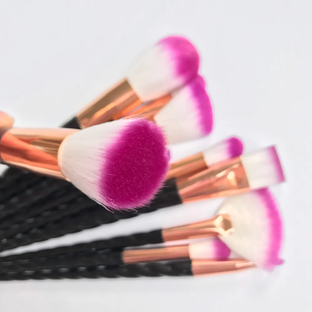 Rosegold Косметические кисти для макияжа Набор высокого качества основа смешивание порошка тени для век губ бровей Единорог щетки инструменты для макияжа