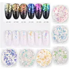 Единорог Аврора эффект порошок дизайн ногтей Блеск AB Русалка алмазные хлопья 3D пиксель ногтей блестки порошок фейерверк эффект смешанный размер