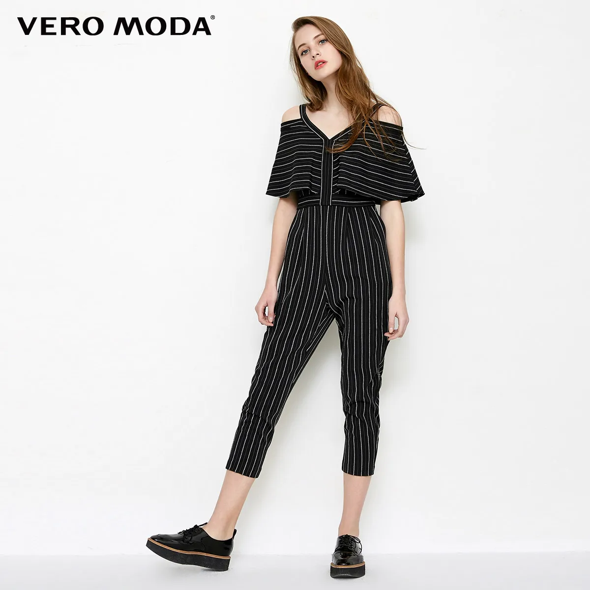 Комбинезон капри в полоску с открытыми плечами Vero Moda | 31839X505