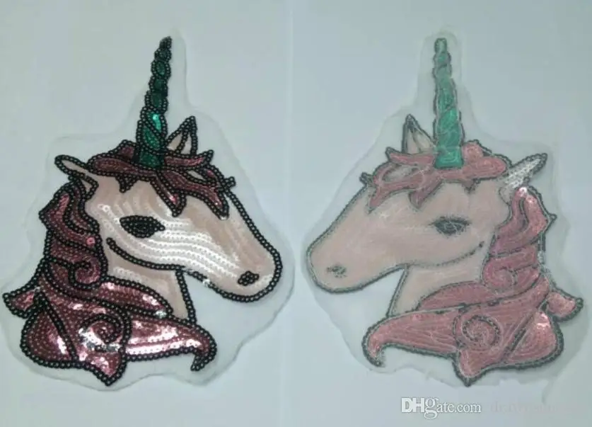 2017 Unicorn Horse Large Cloth Paste Patch Sequins For Clothes Tshirt Dress Size 16x28cm 10pcs/lot In Stock | Дом и сад