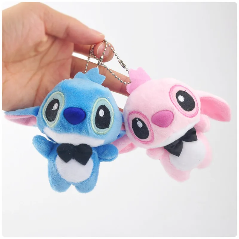 Kawaii Ститч плюшевые куклы аниме Лило и брелок игрушки розовый синий Подвески Дети