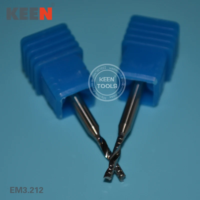 EM3.212mm Single Flute Spiral Acrylic PVC Cutting/CNC Acrylic Router Bits/One Flute Spiral Bit End Mill Drill