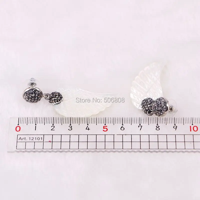 3 пары натуральных белых ракушек серьги в форме крыльев висячие с перламутром |