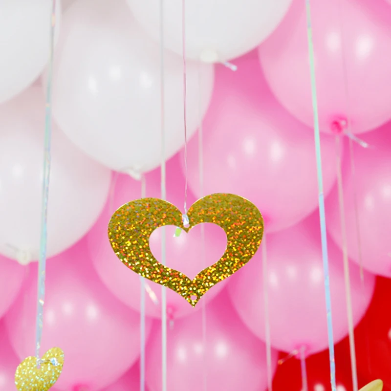 5 шт./лот звезды лазерная карта Любовь Воздушные шары лента кулон Свадебный брак